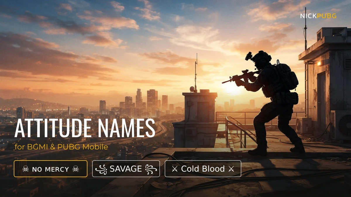 Attitude names for BGMI and PUBG Mobile such as No Mercy, Savage and Cold Blood