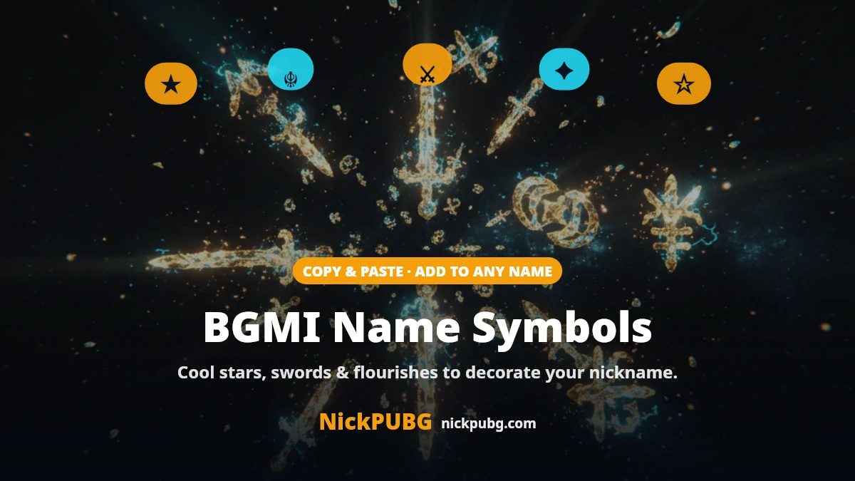 BGMI name symbols list to copy and paste
