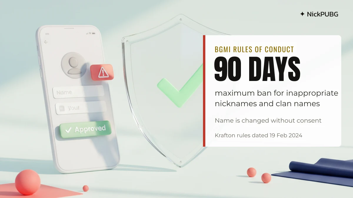 BGMI rules of conduct 90 day ban for inappropriate nicknames and clan names