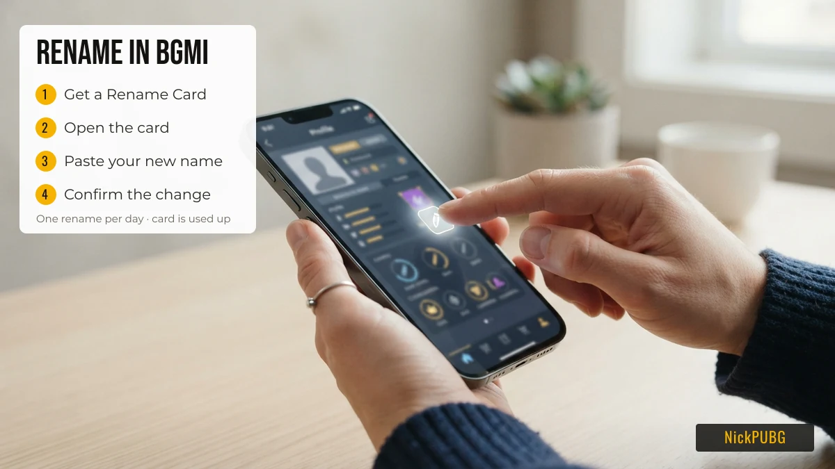 Steps to change your name in BGMI with a Rename Card