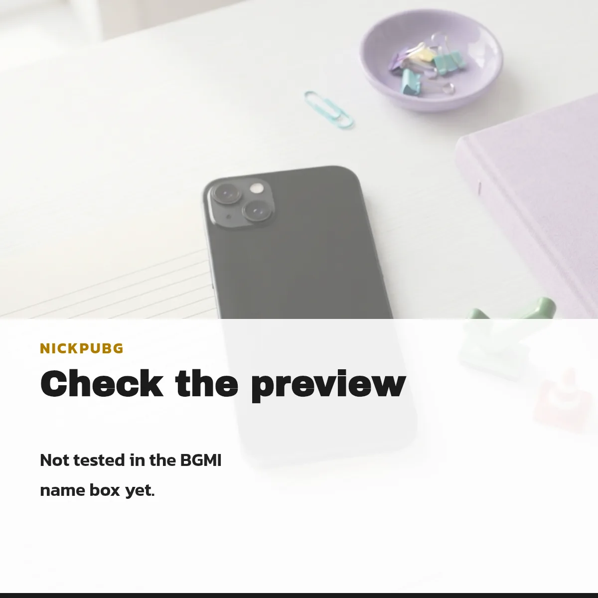 Check the preview in the BGMI name box before you confirm